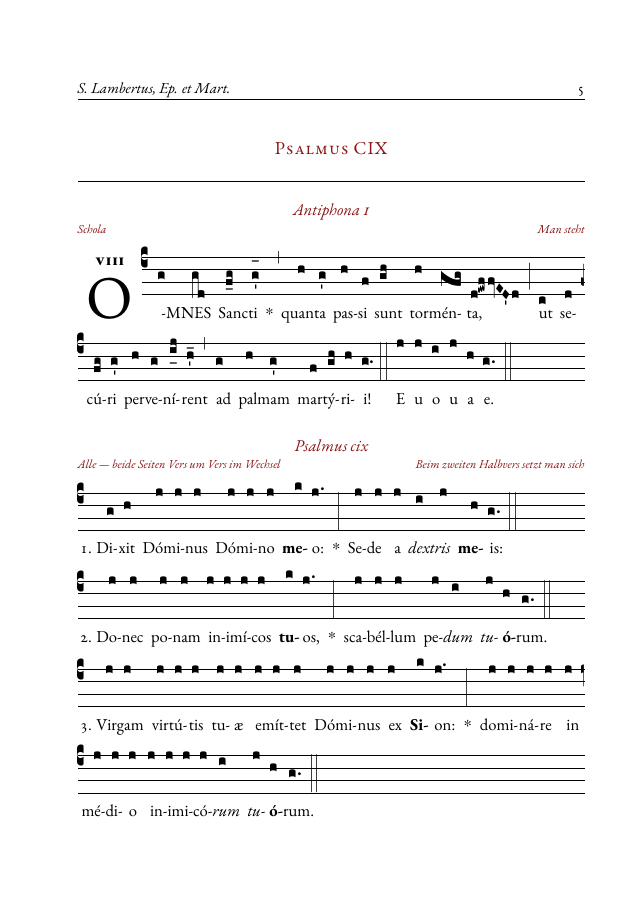 A psalm page: antiphon in Gregorian notation with a drop capital, then the psalm verses pointed to tone 8G