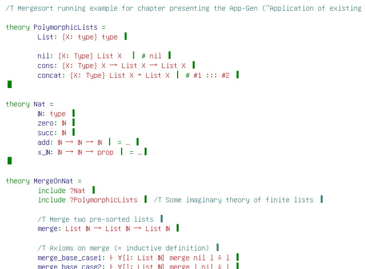 Screenshot of highlighted MMT code