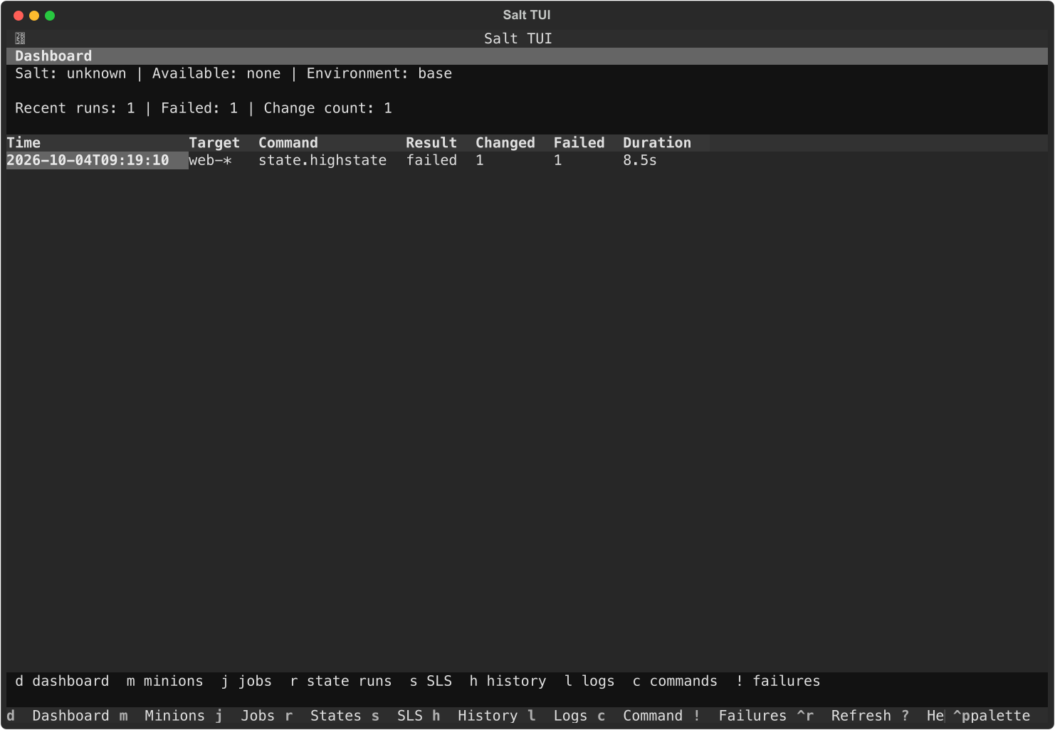 Salt TUI dashboard preview
