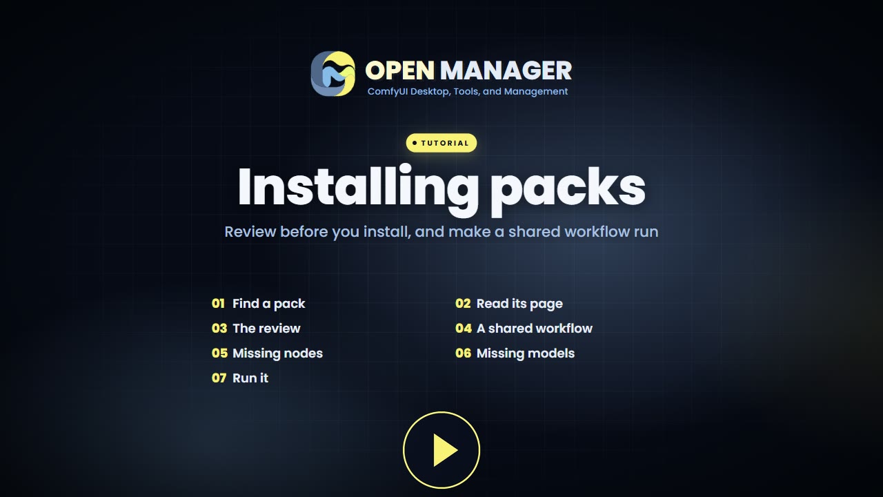 Installing packs tutorial, on YouTube