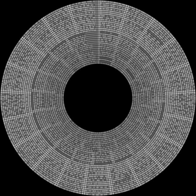 Visualization of Commodore 1541 floppy as mastered by fluxengine