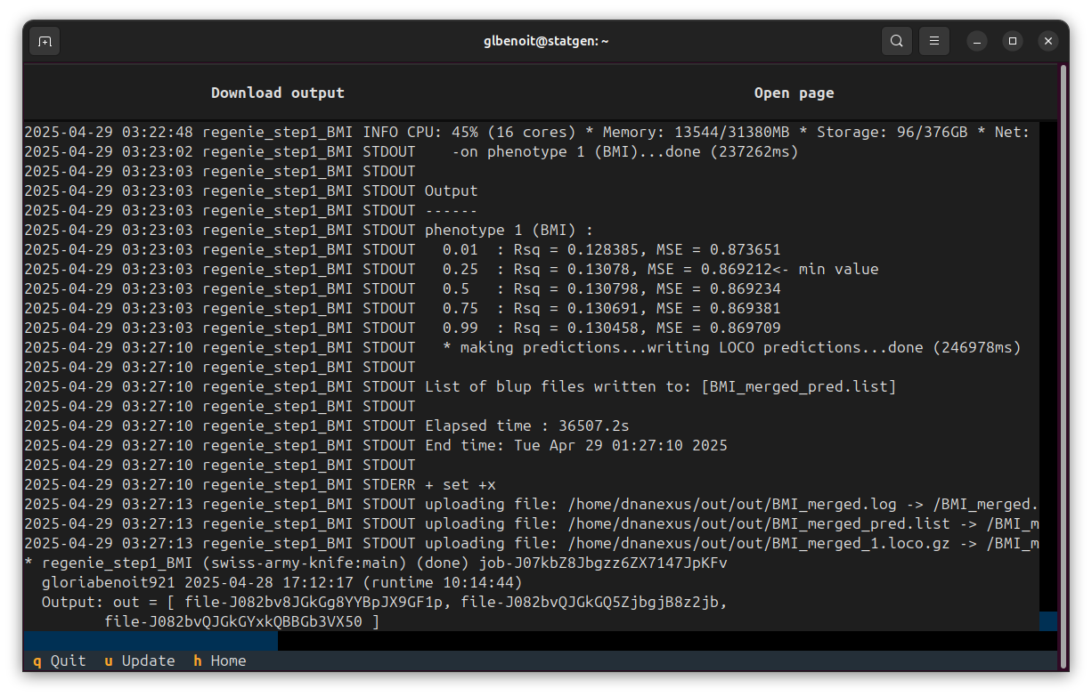 Log page preview