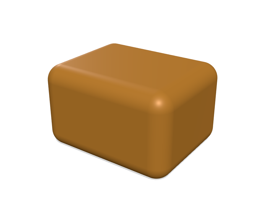 scad123d's minkowski() result: smooth, exact rounded corners