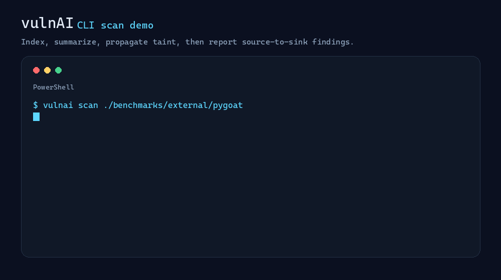 vulnAI CLI scan demo