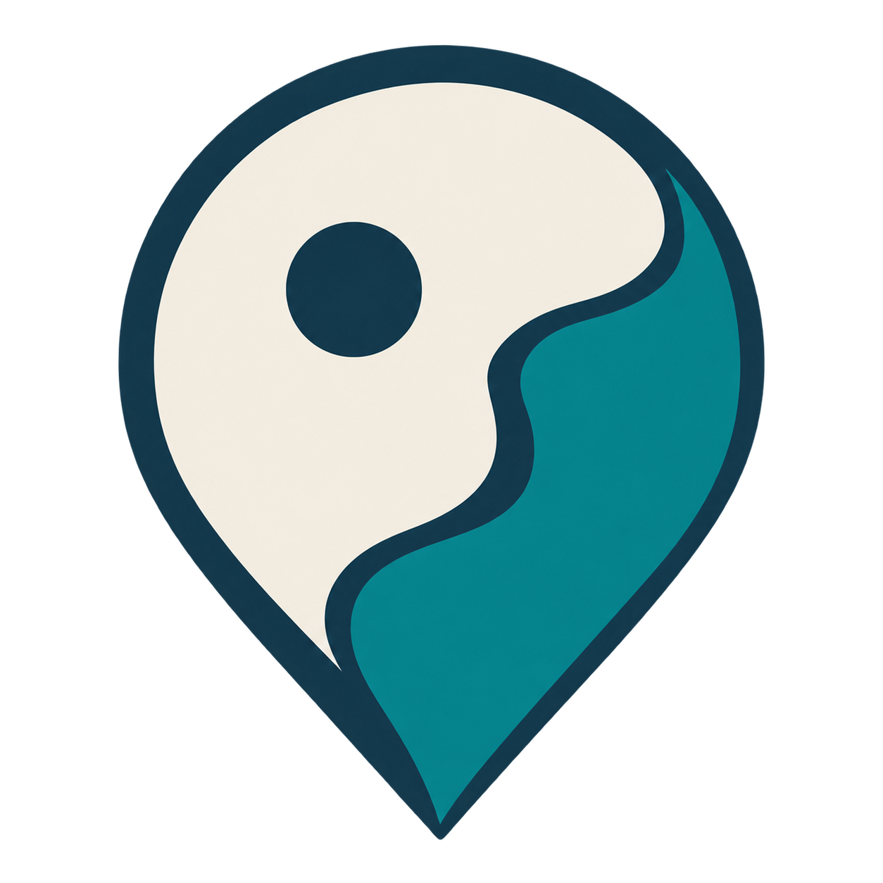 Landfall coastal location pin logo