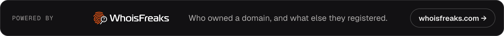 Powered by WhoisFreaks: who owned a domain, and what else they registered