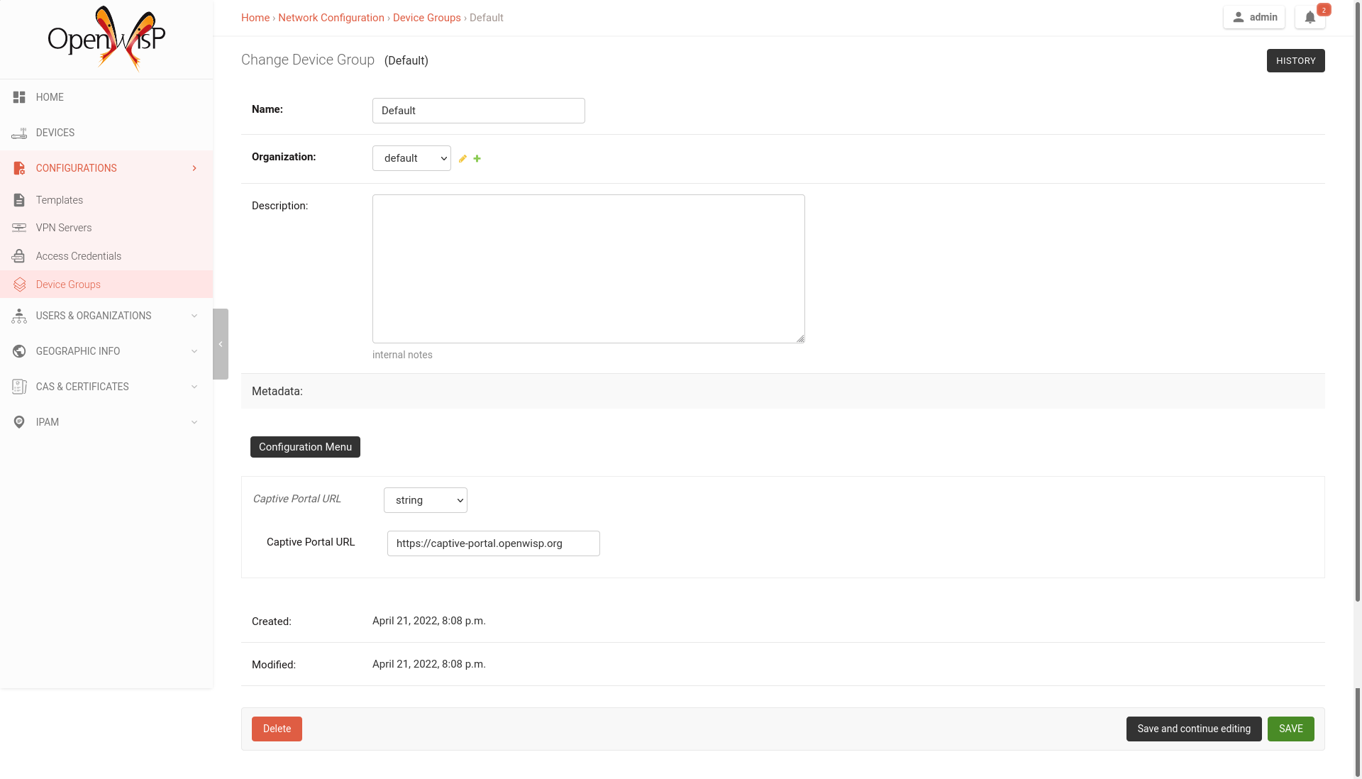 Device Group example