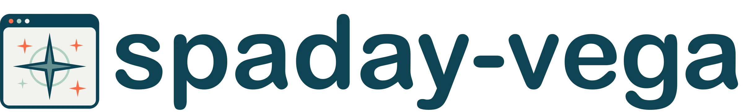 spaday-vega logo, a star field inside a browser window