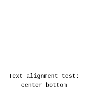 Horizontal alignment: center; Vertical alignment: bottom