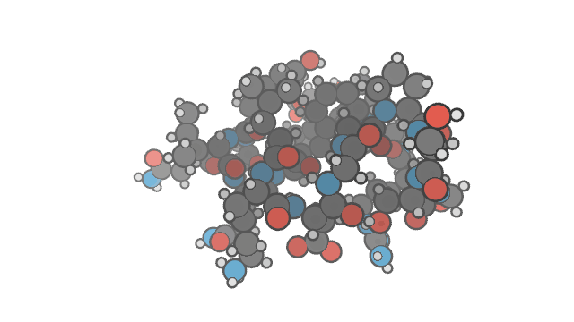 trp-cage's NMR models playing in a wgpu view: all atoms in flat shading, then the protein tube and side chains, lit