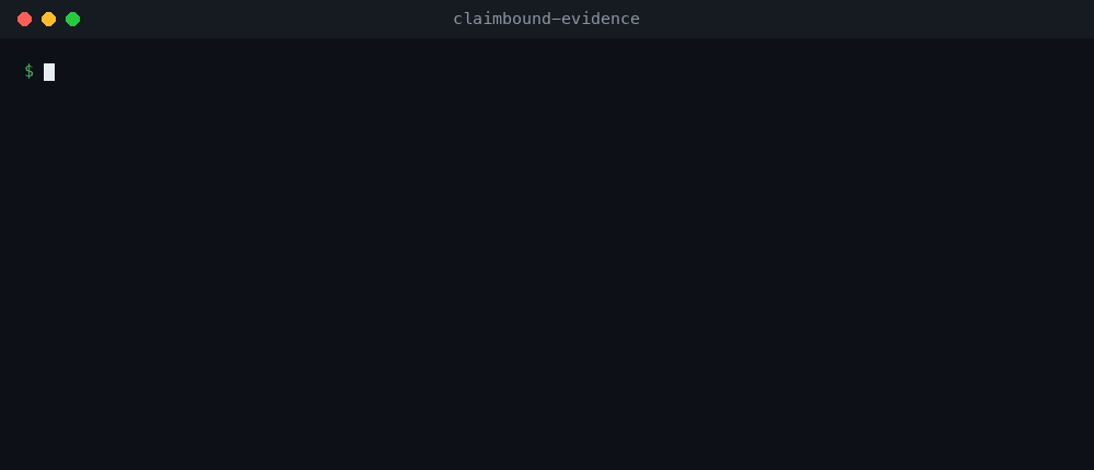 Terminal recording: claimbound validate-card and inspect card on a real evidence card
