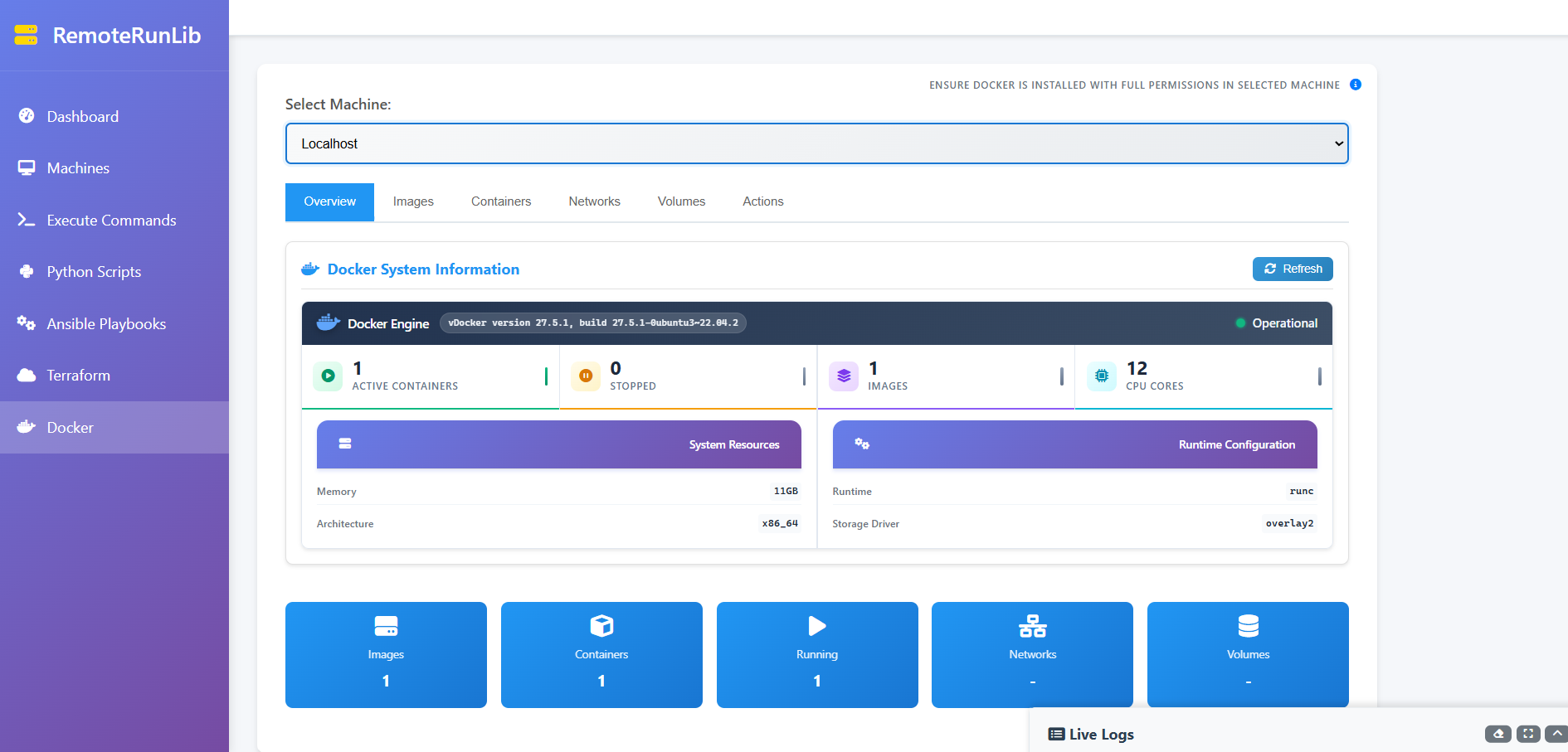 Manage Docker engine