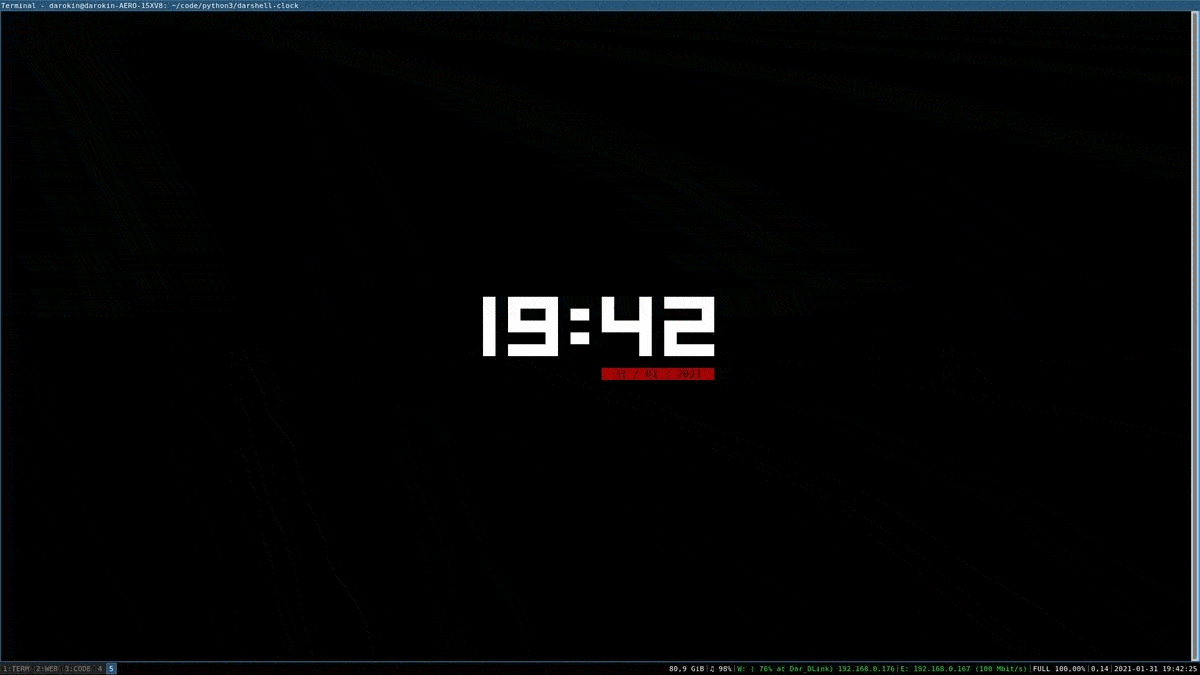 darshellclock demo