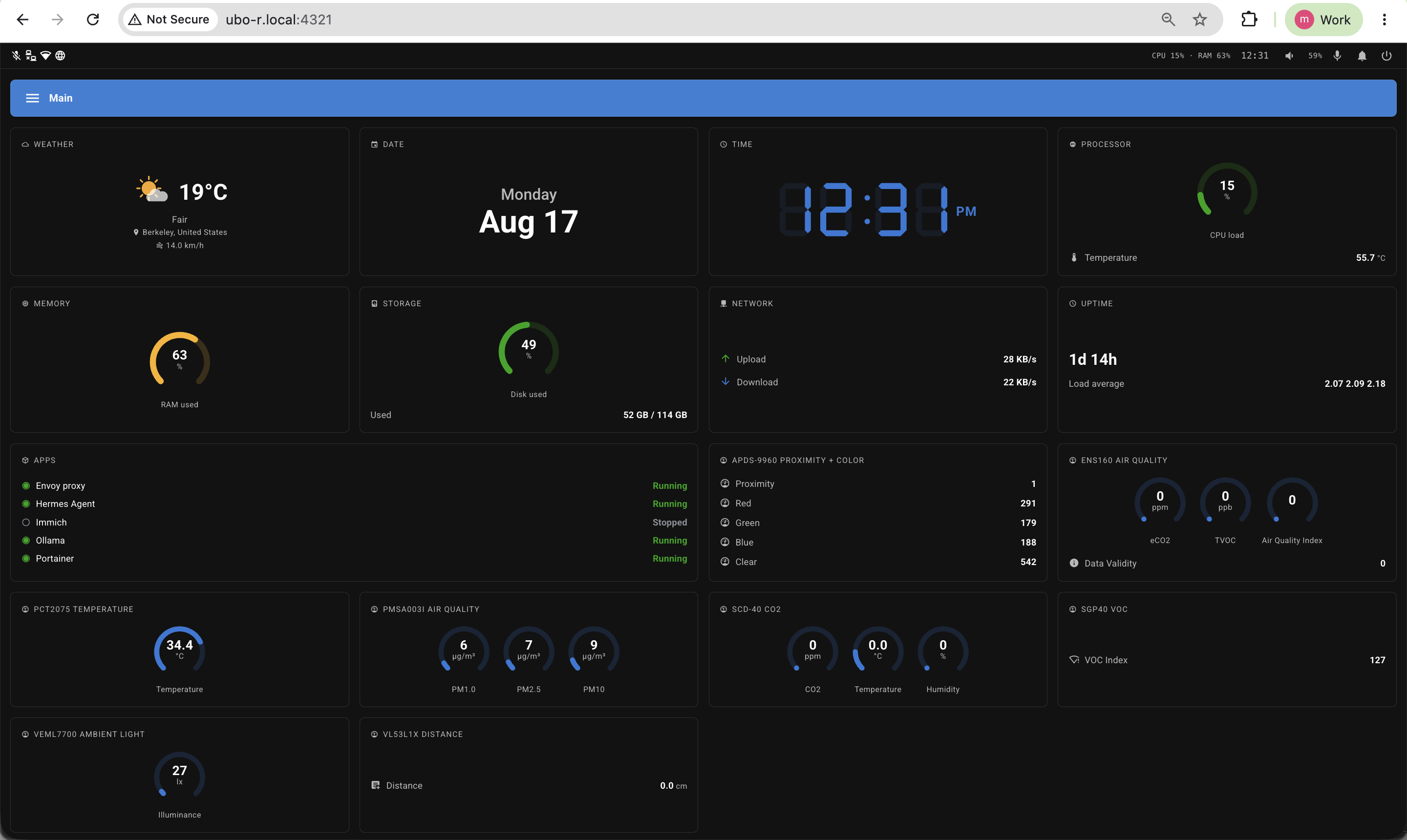 Web UI dashboard
