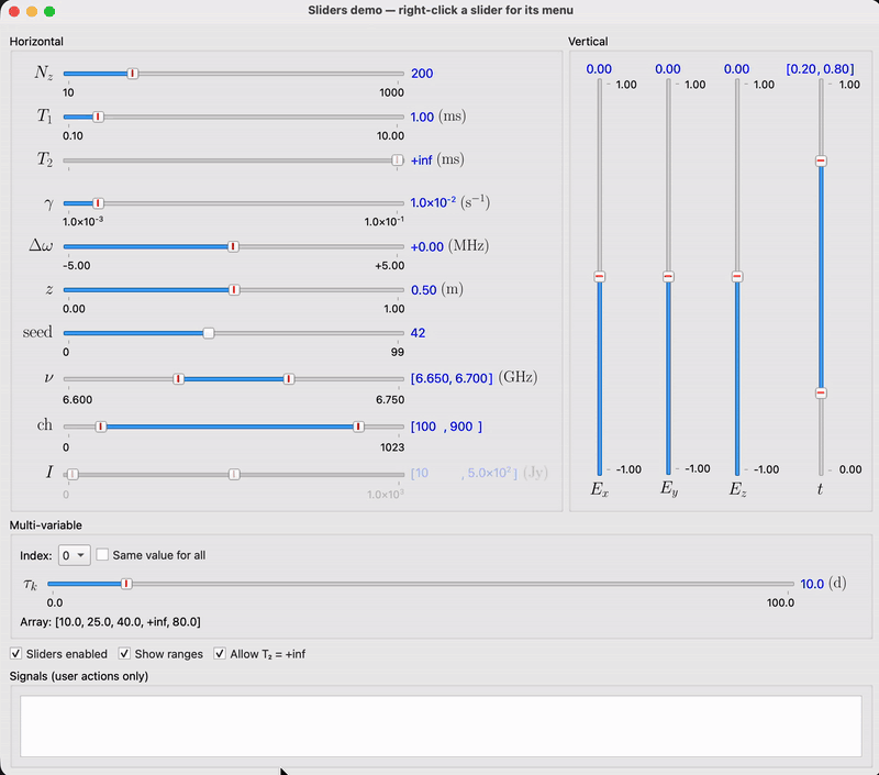Slider interaction