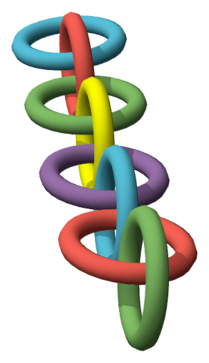 Eight linked rings rendered by Blender Workbench at 2.5 seconds