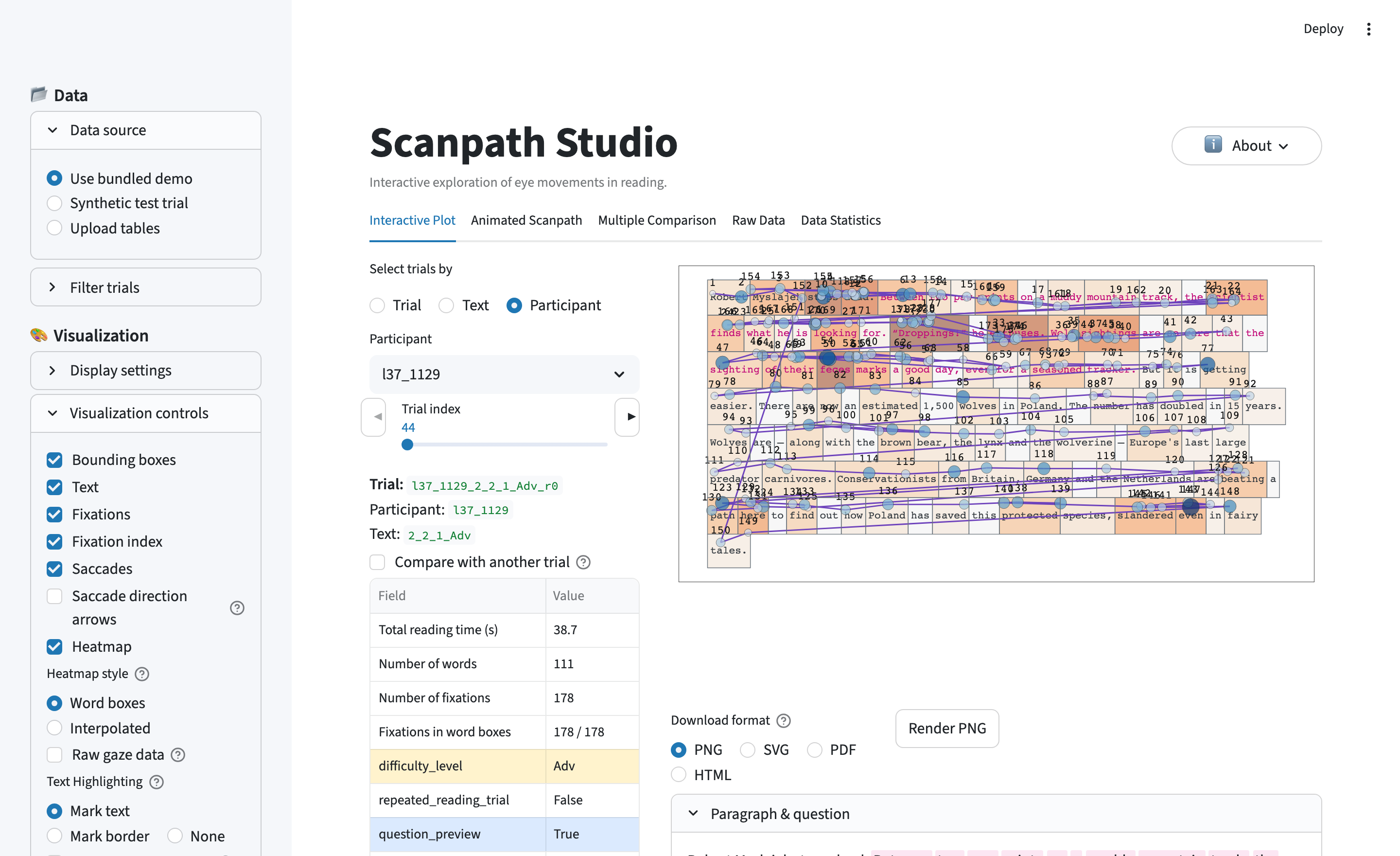 The Scanpath Visualization app