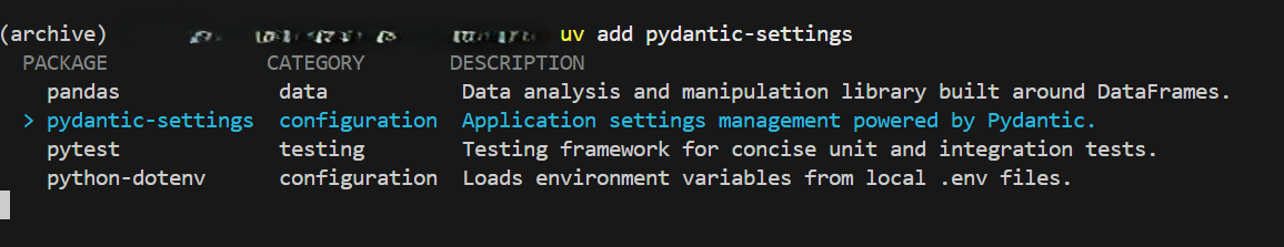 uv-add-complete package completion UI