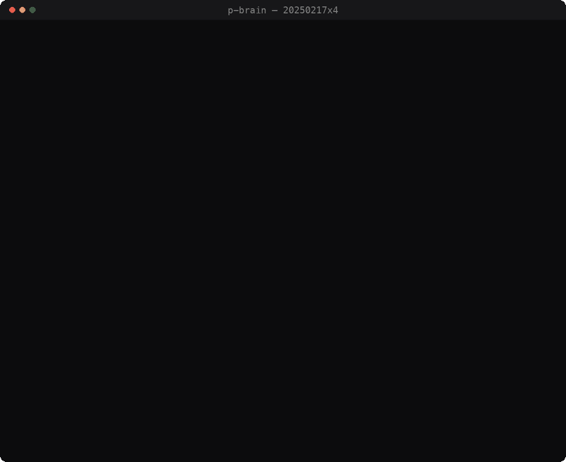a recorded pbrain run: the live cockpit stepping through every stage to completion
