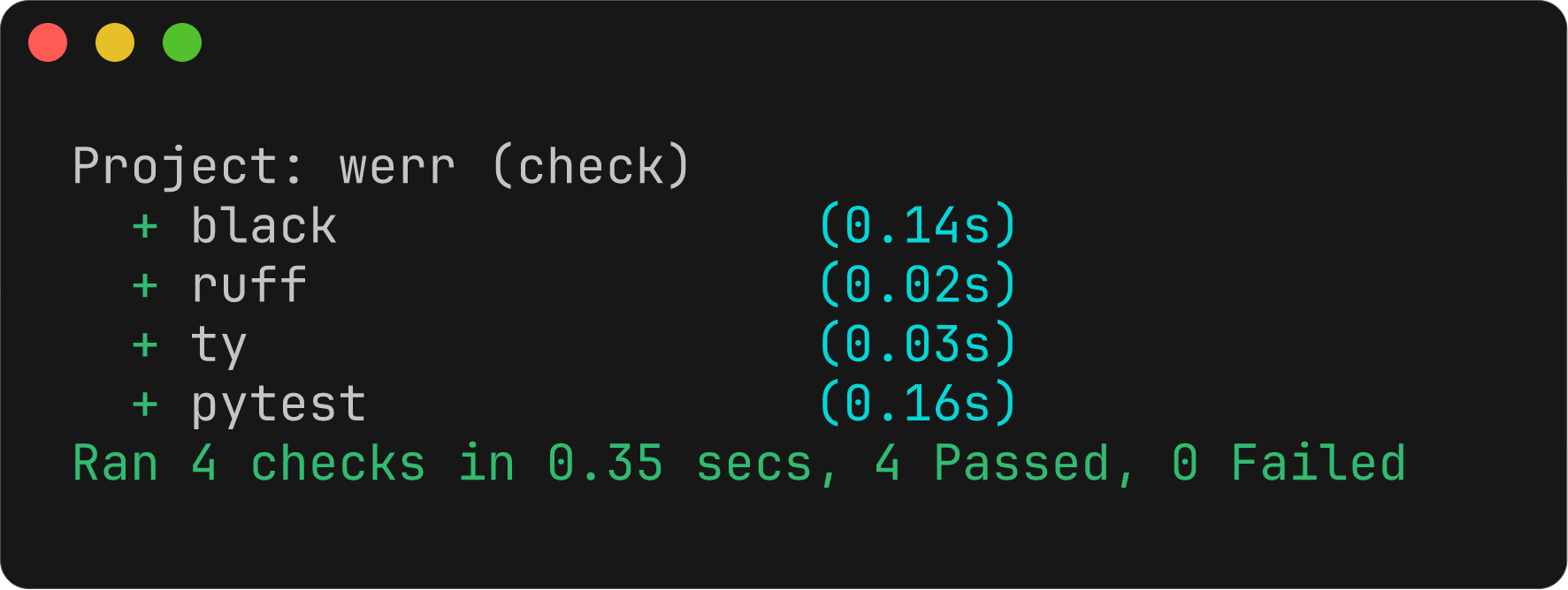 werr passing