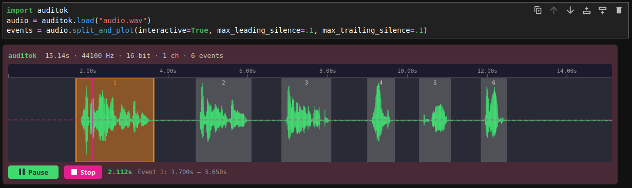 interactive tokenization Jupyter notebook