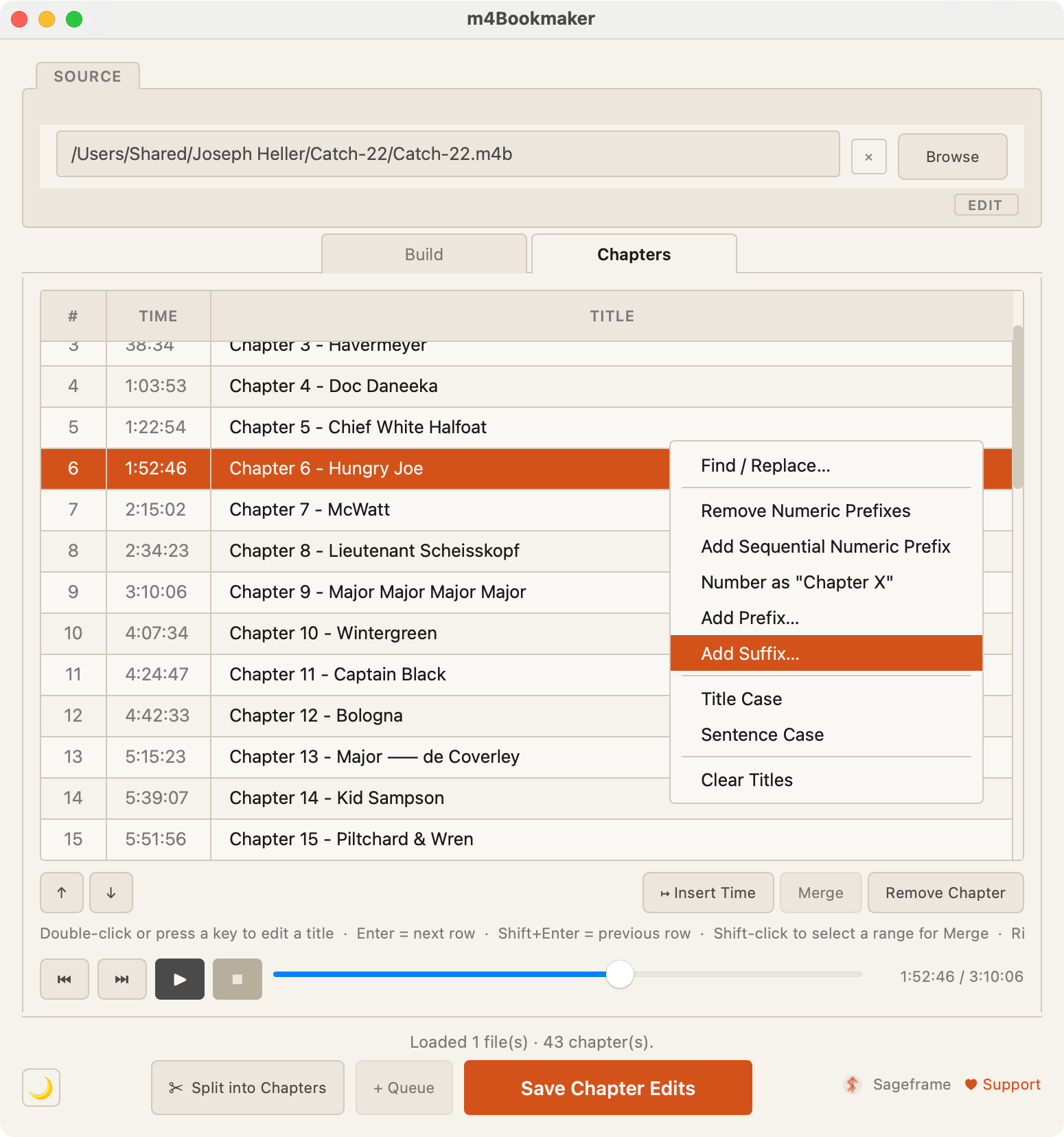 m4Bookmaker — chapter editor