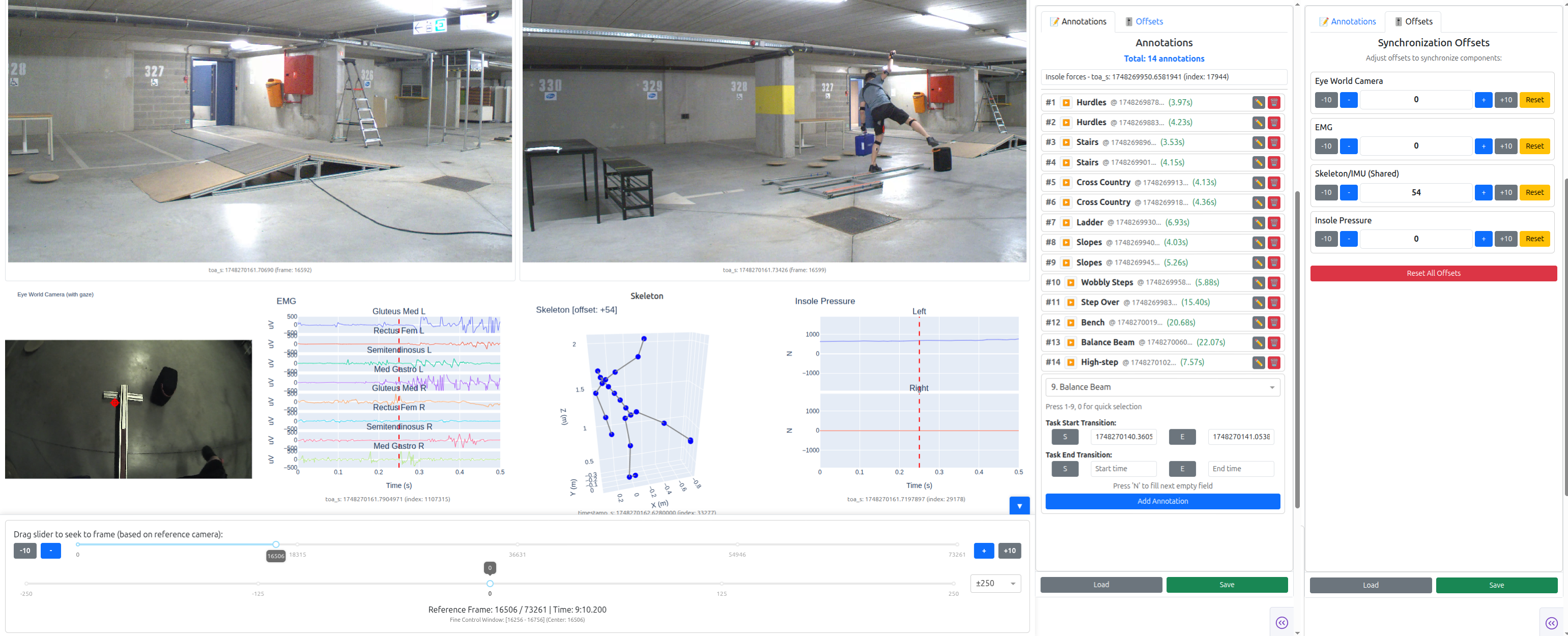 Pysioviz: A dashboard for visualization and annotation of collected multimodal data for AI workflows