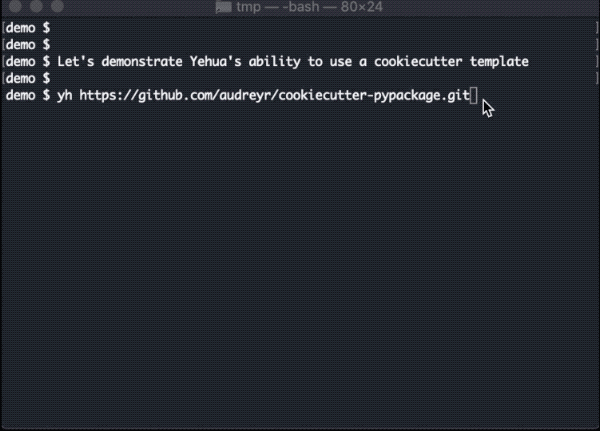 https://github.com/moremoban/yehua/raw/dev/docs/source/_static/yehua-cookiecutter.gif