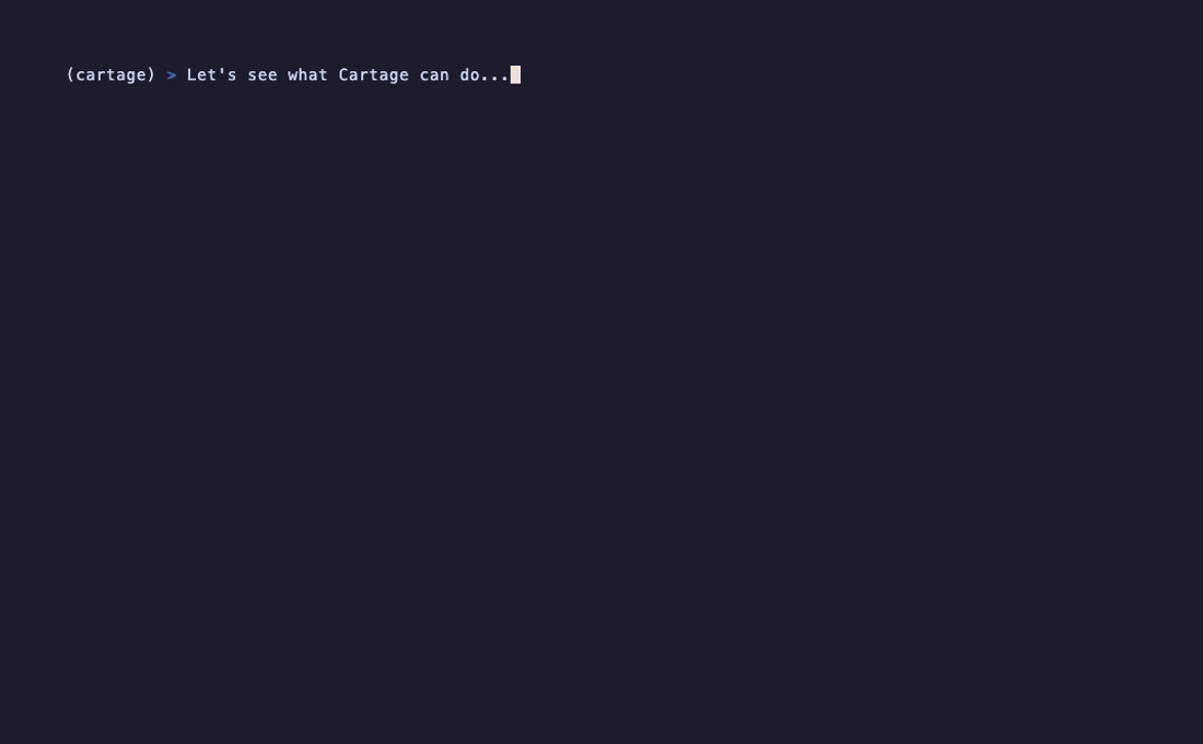 Cartage terminal demo