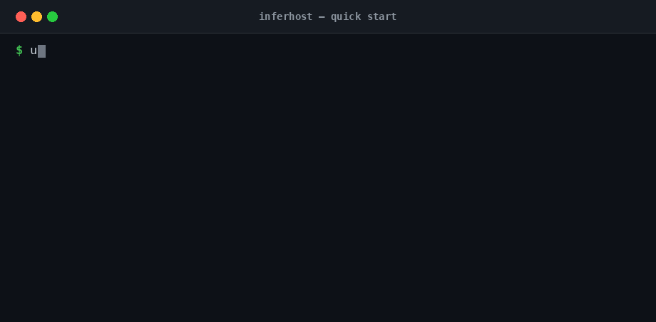 inferhost quick start: chat, speech, and image generation on one endpoint
