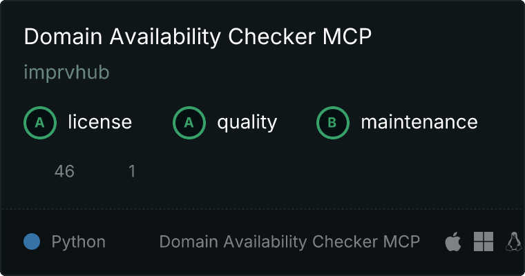 Domain Availability MCP server
