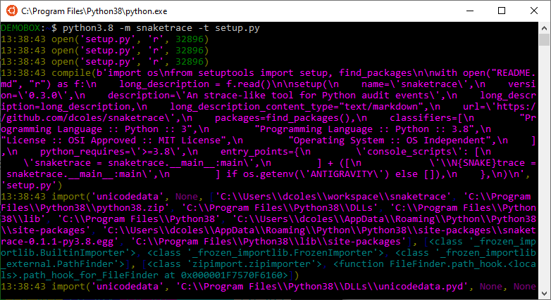 Screenshot of SnakeTrace