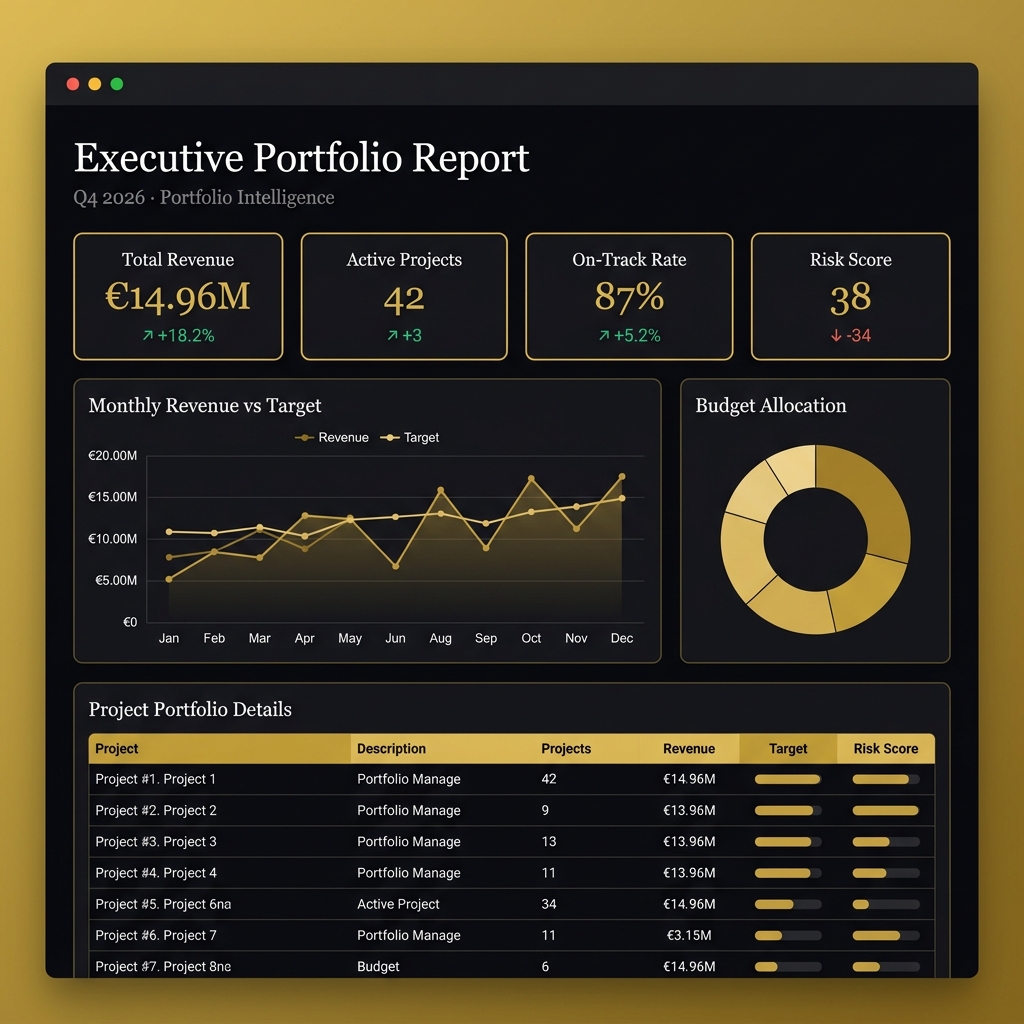 HolySheet Executive Theme Dashboard