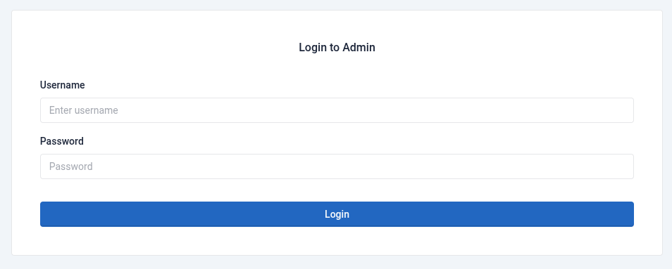 Admin login