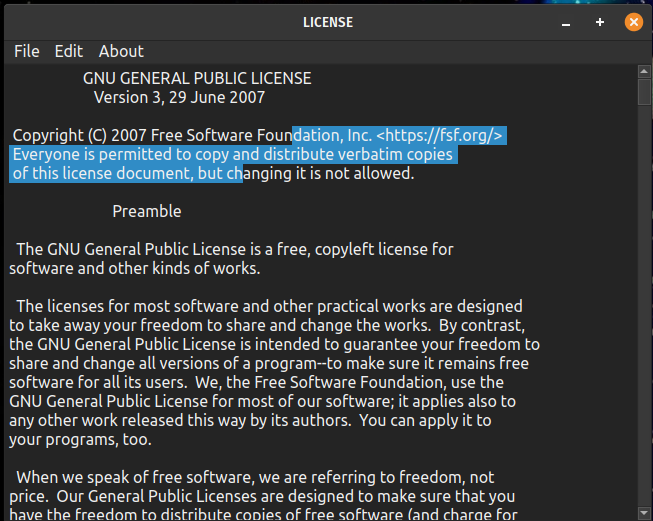 Some text selected