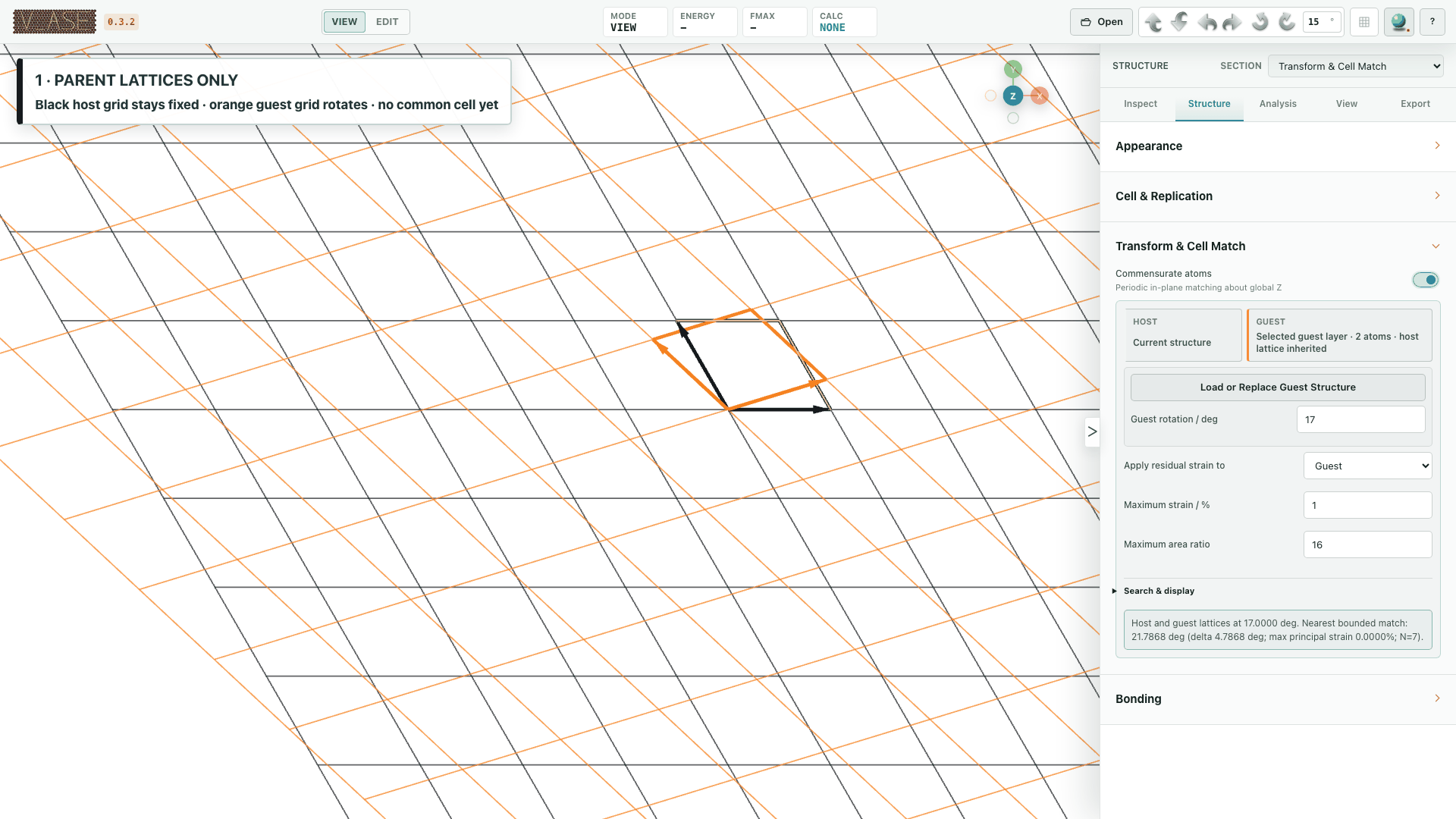 Graphene hBN commensurate rotation