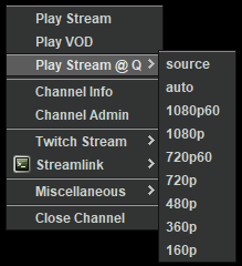 Screenshot of Chatty menu