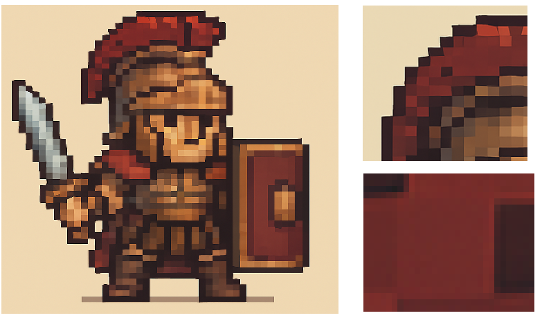example showing janky and grainy pixels