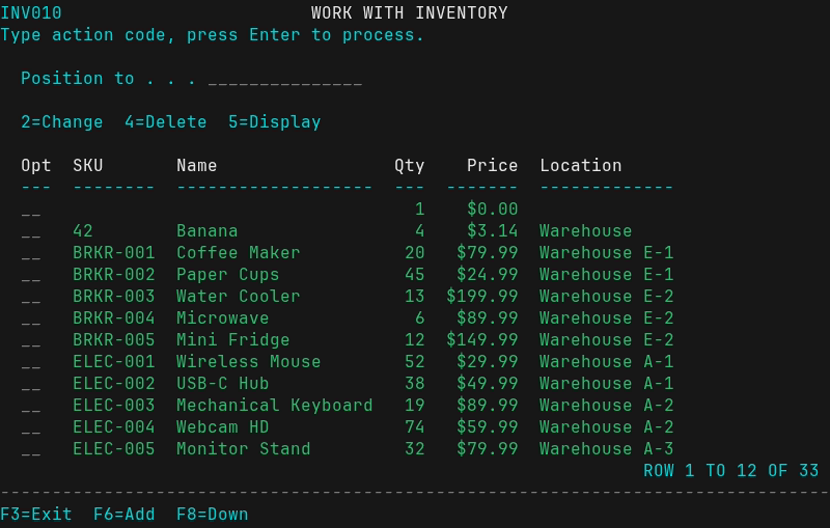 Inventory List