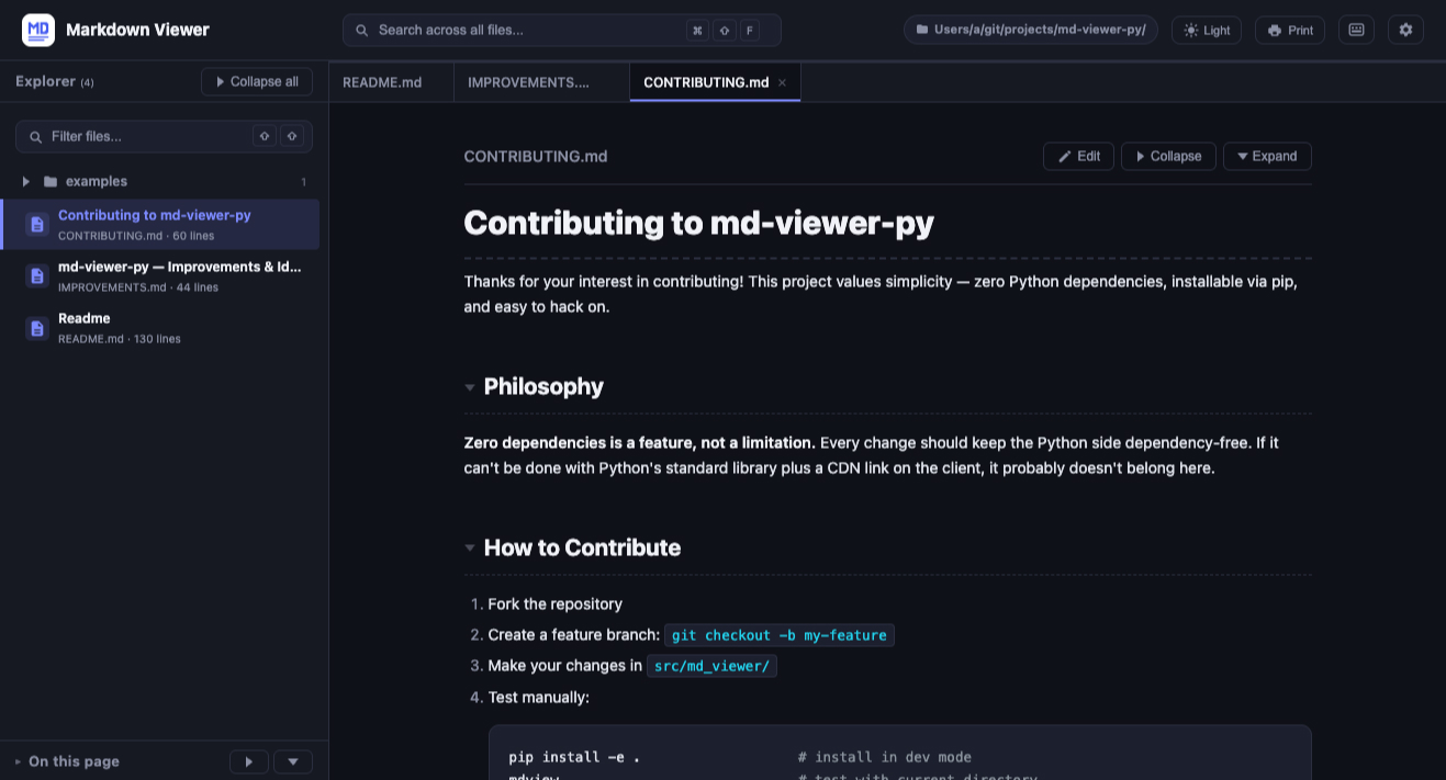 File view — Dark theme
