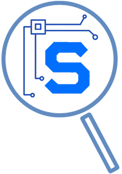 Blue magnifying glass Surfactant logo