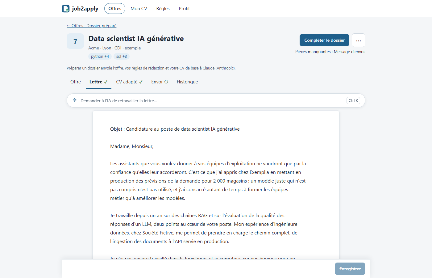 Éditeur de lettre
