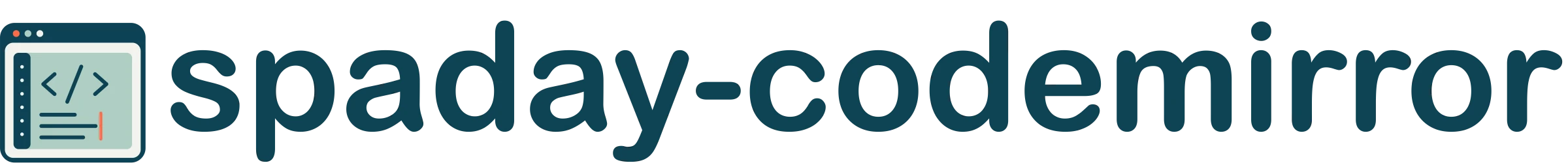 spaday-codemirror logo, a code editor inside a browser window