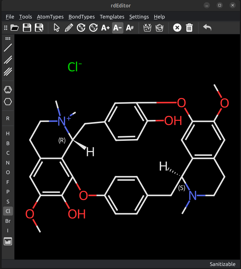 rdeditor, the RDKit molecule editor