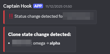 Screenshot of Account Status Discord Notification
