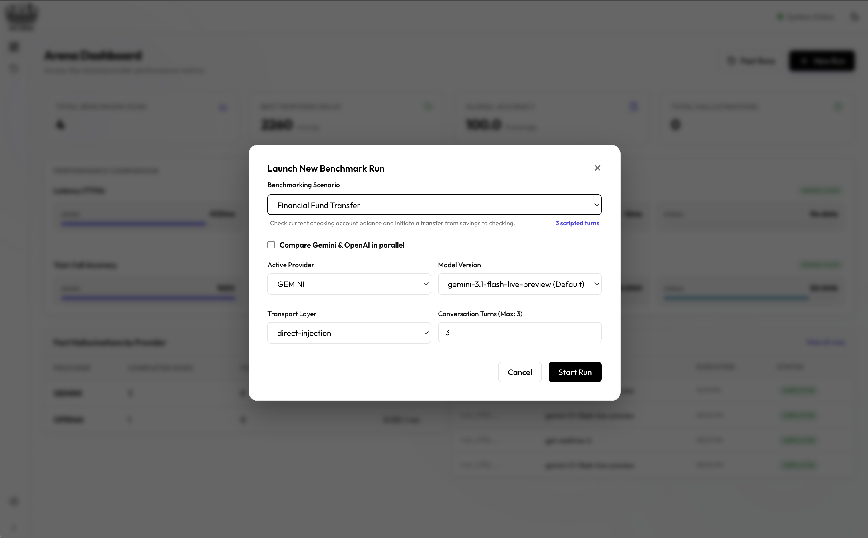 Launch Benchmark Run