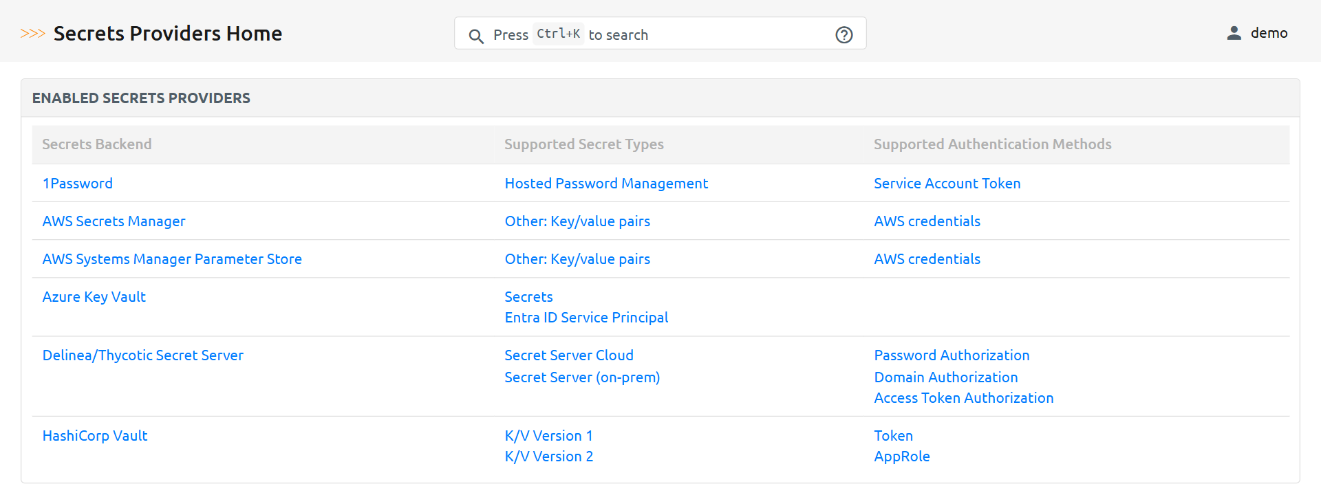 Screenshot of app home page