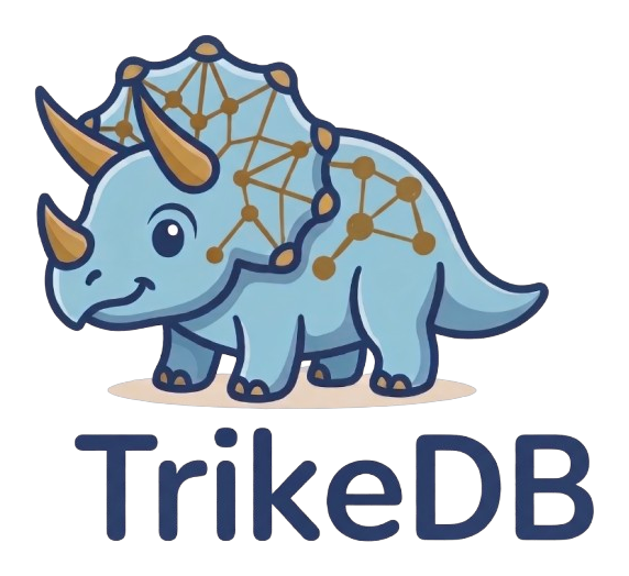 TrikeDB — a triceratops carrying a knowledge graph on its frill