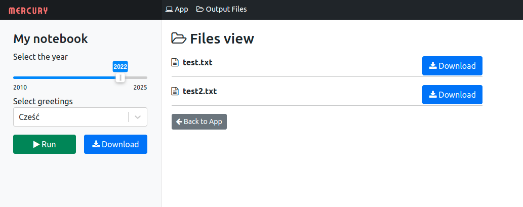 Output files in Mercury