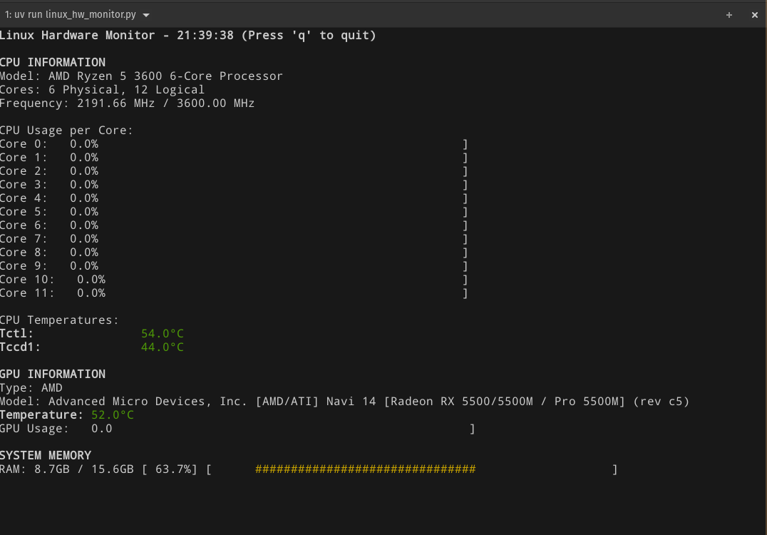 Screenshot of the tool running in the terminal